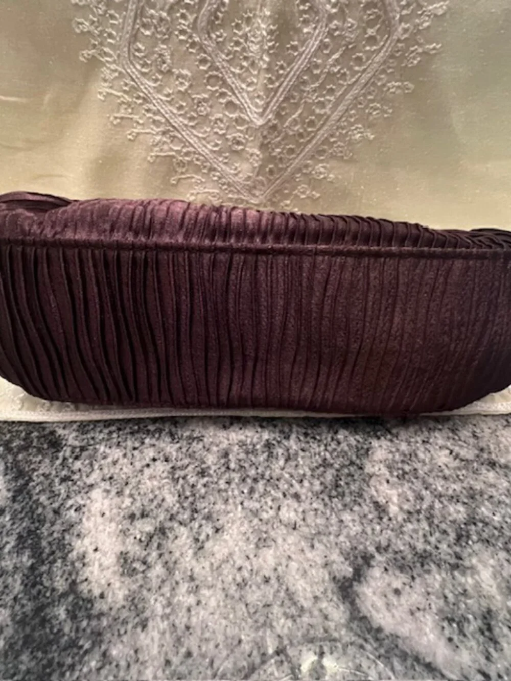 UNLISTED Kenneth‎ Cole vintage-style satin brown clutch metal frame ball clasp